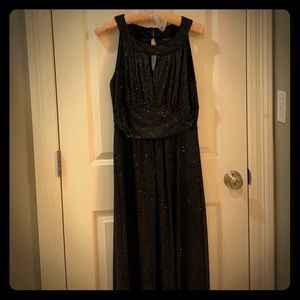A Black Dress with Silver Glitter